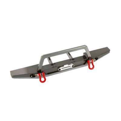 Atomik - Alloy Scale Front Bumper - RC Car Replacement for Axial SCX10 II - Hardened Billet 6061 Aluminum - Lightweight & Durable Performance - Front Chassis Upgrade Part AX31571 - Grey
