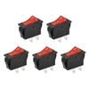 uxcell SPST Boat Rocker Switch Red Toggle Switch for Boat Marine 2pins ON/OFF AC 250V/16A 5pcs view 1