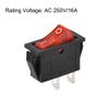 uxcell SPST Boat Rocker Switch Red Toggle Switch for Boat Marine 2pins ON/OFF AC 250V/16A 5pcs view 3