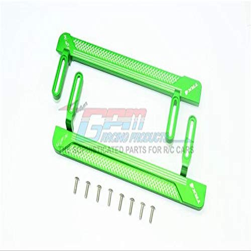 GPM For Traxxas TRX-4 Defender/Tactical Unit/Blazer Upgrade Parts Aluminum Side Steps (Reticulated Pattern A) - 1Pr Set Green