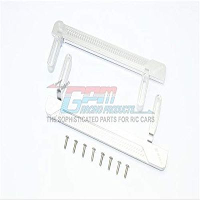 GPM For Traxxas TRX-4 Defender/Tactical Unit/Blazer Upgrade Parts Aluminum Side Steps (Reticulated Pattern A) - 1Pr Set Silver