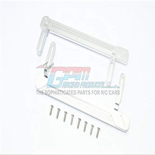 GPM For Traxxas TRX-4 Defender/Tactical Unit/Blazer Upgrade Parts Aluminum Side Steps (Reticulated Pattern A) - 1Pr Set Silver