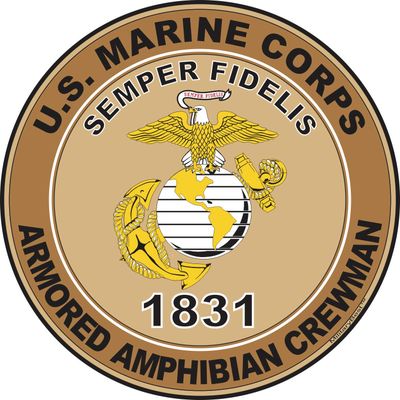 U.S.M.C. MOS 1831 Armored Amphibian Crewman Decal 3.8" - Desert Tan