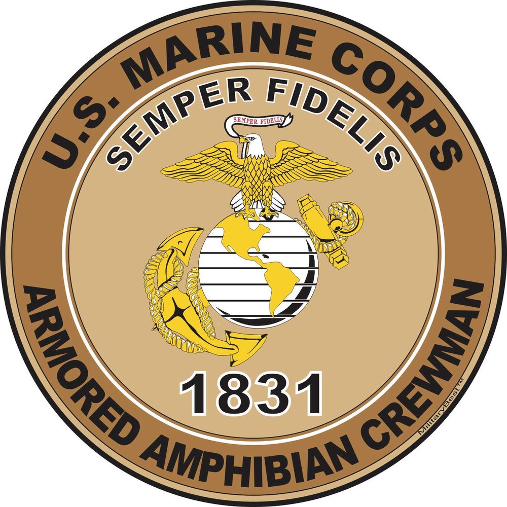 U.S.M.C. MOS 1831 Armored Amphibian Crewman Decal 3.8" - Desert Tan