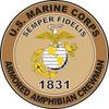 U.S.M.C. MOS 1831 Armored Amphibian Crewman Decal 3.8" - Desert Tan view 1