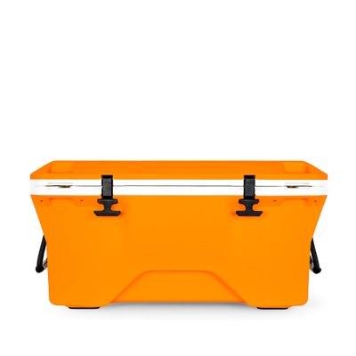 Camco Currituck Tangerine and White 30 Quart Cooler - Rugged Exterior Made for Camping, Hunting, Fishing and Tailgating - Comes with Cooler Basket (51757)
