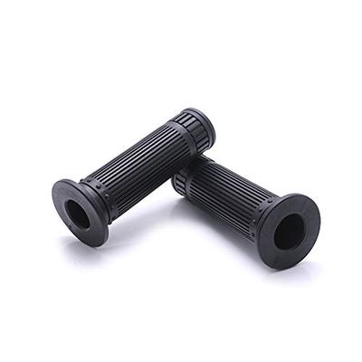 BHYShop Retro Handlebar Hand Grips Rubber Anti-Slip 22mm 25mm Handle for Universal Motorcycle Harley Honda Kawasaki (Black, 7/8")
