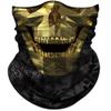 Obacle Skull Skeleton Face Mask - Half Sun Dust Wind Protection, Durable Tube Bandana for Men Women Bike Riding Motorcycle Fishing Cycling (Skull Geometry Gold Face Open Mouth) view 1