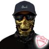Obacle Skull Skeleton Face Mask - Half Sun Dust Wind Protection, Durable Tube Bandana for Men Women Bike Riding Motorcycle Fishing Cycling (Skull Geometry Gold Face Open Mouth) view 2