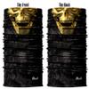 Obacle Skull Skeleton Face Mask - Half Sun Dust Wind Protection, Durable Tube Bandana for Men Women Bike Riding Motorcycle Fishing Cycling (Skull Geometry Gold Face Open Mouth) view 3