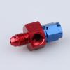 AC PERFORMANCE -4 AN Male to -4 AN Female Fuel Pressure Take Off Fitting Adapter with 1/8 NPT Gauge Port Aluminum Red Blue view 2