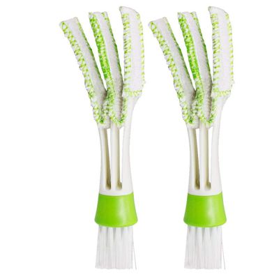 AISIBO Mini Duster for Car Air Vent, Automotive Air Conditioner Cleaner and Brush, Dust Collector Cleaning Cloth Tool for Keyboard Window Leaves Blinds ShutterSet of 2