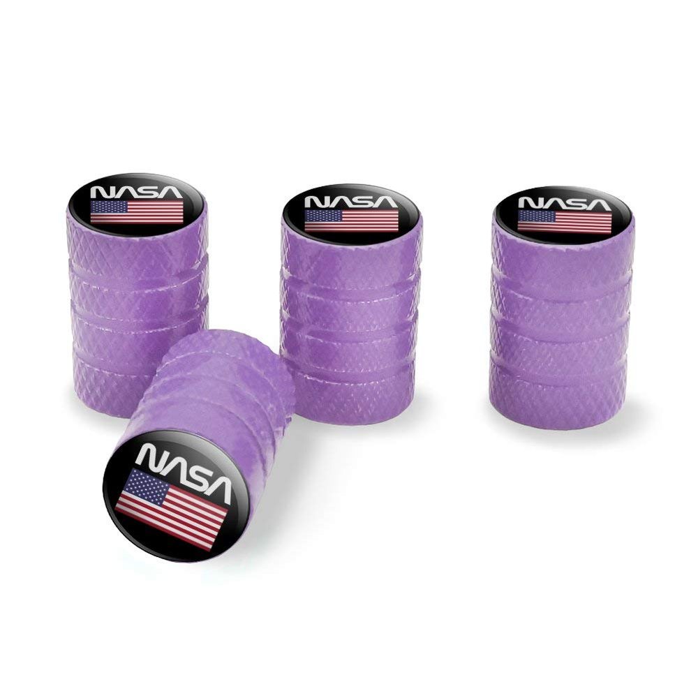 GRAPHICS & MORE NASA Worm Logo United States USA Flag Valve Stem Caps 4PK