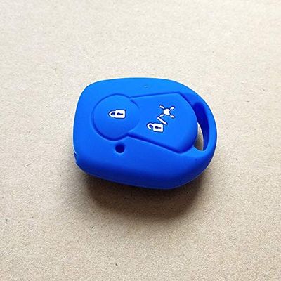 Mercury_Group, Car Key Decor, Silicone Rubber Key Fob Case Cover Shell Set Skin for Ssangyong Actyon Kyron Rexton 2 Two Buttons Remote Keyless Protected - (Color Name:Blue)