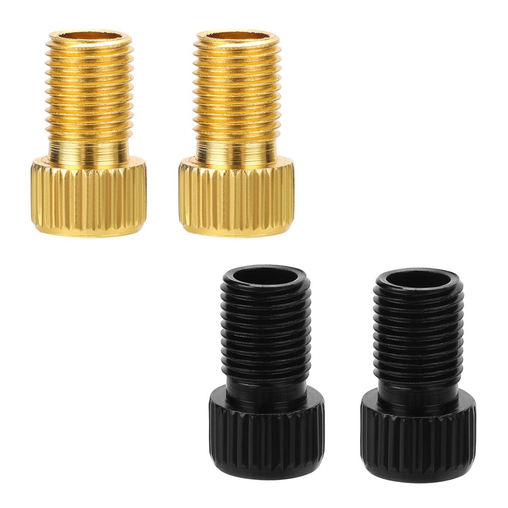 Qkurt 4pcs Presta to Schrader Bike Valve Adaptor, Aluminum Alloy Adapter Converter Bicycle Valve