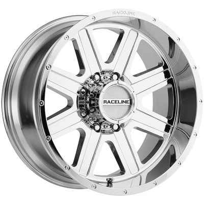 Raceline Wheels 940C HOSTAGE Wheel Chrome 20X9"8X165.1 Bolt Pattern 0mm Offset/(5"B/S) 8 Spoke Aluminum Passenger Car Wheels, Full Size Replacement Chrome Car Rims