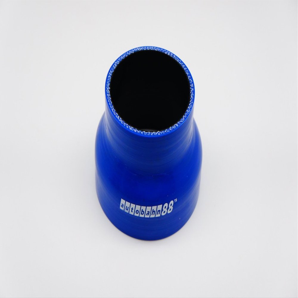 Autobahn88 Automotive Silicone Hose Coupler, Reducer Coupler, ID= 2.38" to 2" (60 to 51mm), Length 3.3" (85mm), Wall Gauge= 0.16" (4mm), 3-Ply, Blue