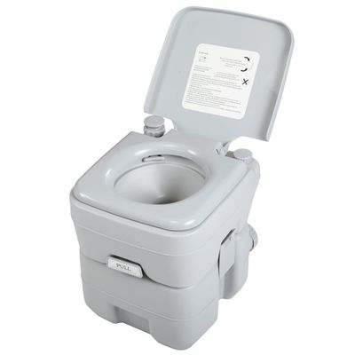 JAXPETY 5.3 Gallon Camping Toilet Portable Travel Toilet w/Sealing Slide Valve, Anti-Leak Water Pump, Carry Handle, Large Capacity Waste Tank for Car, Boat, Truck (20L Gray)