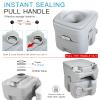 JAXPETY 5.3 Gallon Camping Toilet Portable Travel Toilet w/Sealing Slide Valve, Anti-Leak Water Pump, Carry Handle, Large Capacity Waste Tank for Car, Boat, Truck (20L Gray) view 3