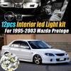 12Pc Super White 6000k Car Interior LED Light Bulb Kit Pack Compatible for 1995-2003 Mazda Protege view 1