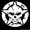 UR Impressions Skull Head Oscar Mike Star Decal Vinyl Sticker Graphics for Cars Trucks SUV Vans Walls Windows Laptop|White|5.5 inch|URI730 view 1