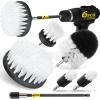 Holikme 6Pack Drill Brush Power Scrubber Cleaning Brush Extended Long Attachment Set All Purpose Drill Scrub Brushes Kit for Grout, Floor, Tub, Shower, Tile, Bathroom and Kitchen Surface White view 1