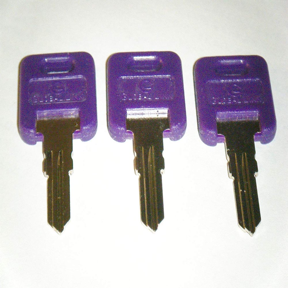Gillette G327 Purple RV Motorhome Trailer Keys - 3 Pack - Global Link Lock Replacement Keys