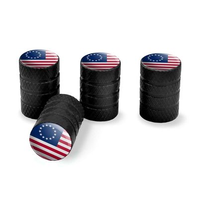 GRAPHICS & MORE Betsy Ross 1776 American Flag Tire Rim Wheel Aluminum Valve Stem Caps