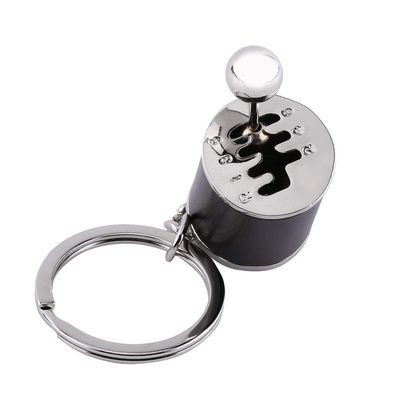 Car Shifter Keyring, Auto Gear Shifter Model Keychain Keyring Car Part Shaped Metal Alloy Key Rings Mini Adjustable Wrench Keychain(Black)