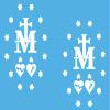 2 Pack - Miraculous Medal of Virgin Mary - Catholic Church | Car Decal Vinyl Sticker Graphics | 4 Inches Wide by 5.5 Inches Height HGC1573A.010 White view 1