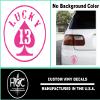 2 Pack - Lucky 13 | Decal Vinyl Sticker Graphics for Car Truck SUV Van Wall Window Laptop | 5.5" Width by 5.5" Height HGC1575.03 Pink view 2