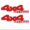2 x Black and Red 4X4 Off Road 2 Color Block Outline Vinyl Decals Fits Dodge Ram view 2