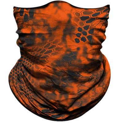 Obacle Face Mask for Sun Dust Wind Protection Breathable Seamless Face Mask Headband Bandana for Men Women Thin Neck Gaiter for Motorcycle Fishing Hunting Outdoor Sport (Python Skin Gray Orange)