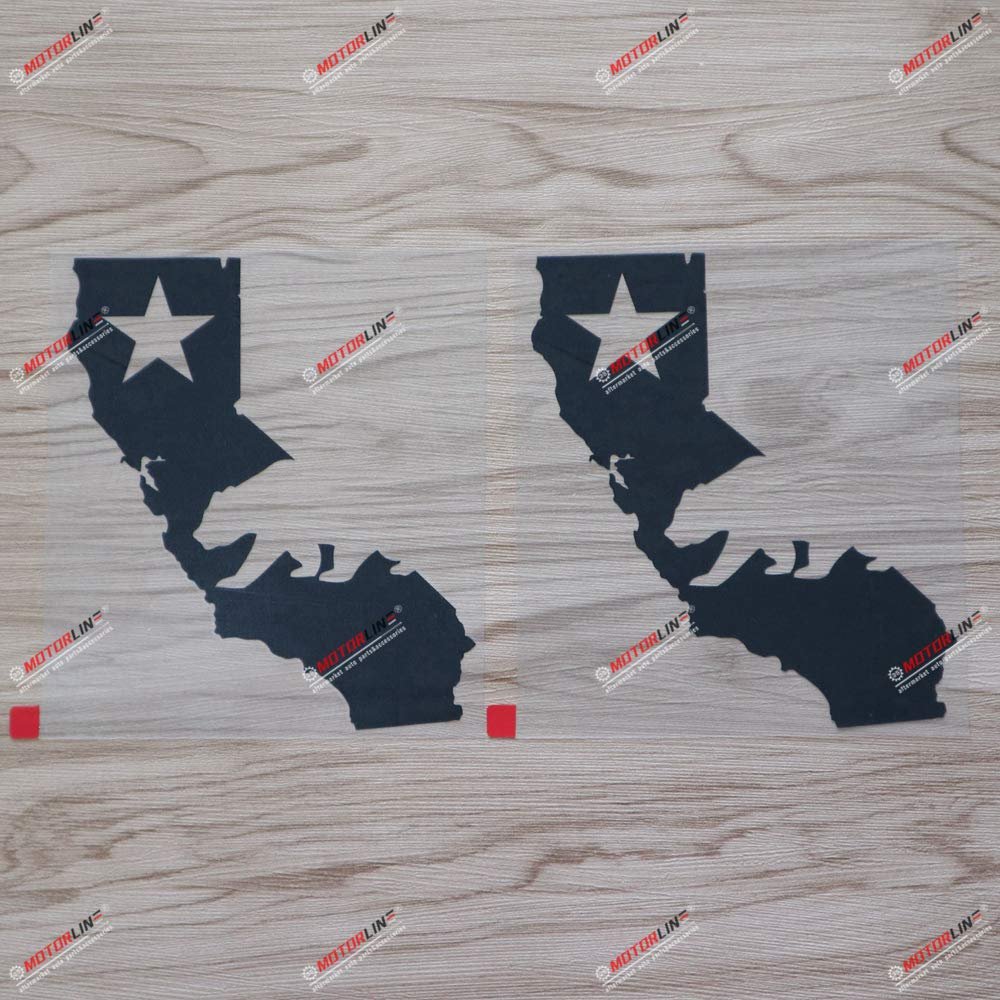 2X Black 4'' California Bear Decal Sticker Map Outline Republic Cali Car Vinyl