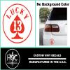 2 Pack - Lucky 13 | Decal Vinyl Sticker Graphics for Car Truck SUV Van Wall Window Laptop | 5.5" Width by 5.5" Height HGC1575.02 Red view 2