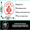 2 Pack - Lucky 13 | Decal Vinyl Sticker Graphics for Car Truck SUV Van Wall Window Laptop | 5.5" Width by 5.5" Height HGC1575.02 Red view 3