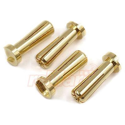 Yeah Racing 5mm Gold Male Bullet Plug 4 pcs #WPT-0128