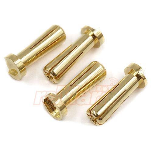 Yeah Racing 5mm Gold Male Bullet Plug 4 pcs #WPT-0128