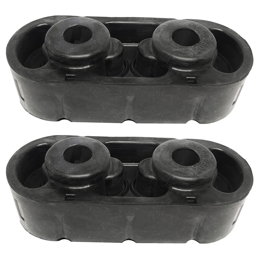 Exhaust Muffler Hanger Insulator Mount Holder Pipe Spacer Rubber Auto Parts Reduces Vibration Black, Pack of 2