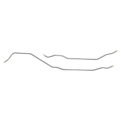Inline Tube Compatible with 1970-75 Chevrolet Pontiac Camaro Firebird w/Multi-Leaf Rear 3/16" Rear Drum Axle Brake Lines 2pc, Stainless