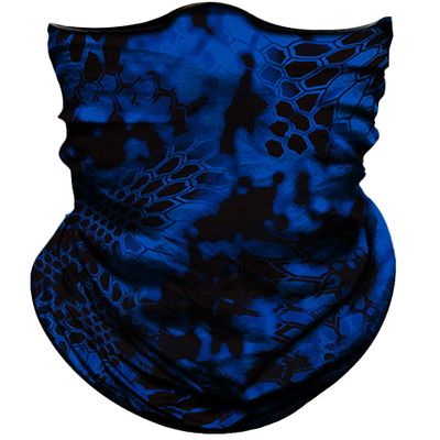 Obacle Face Mask for Sun Dust Wind Protection Breathable Seamless Face Mask Headband Bandana for Men Women Thin Neck Gaiter for Motorcycle Fishing Hunting Outdoor (Python Skin Deep Blue Black)