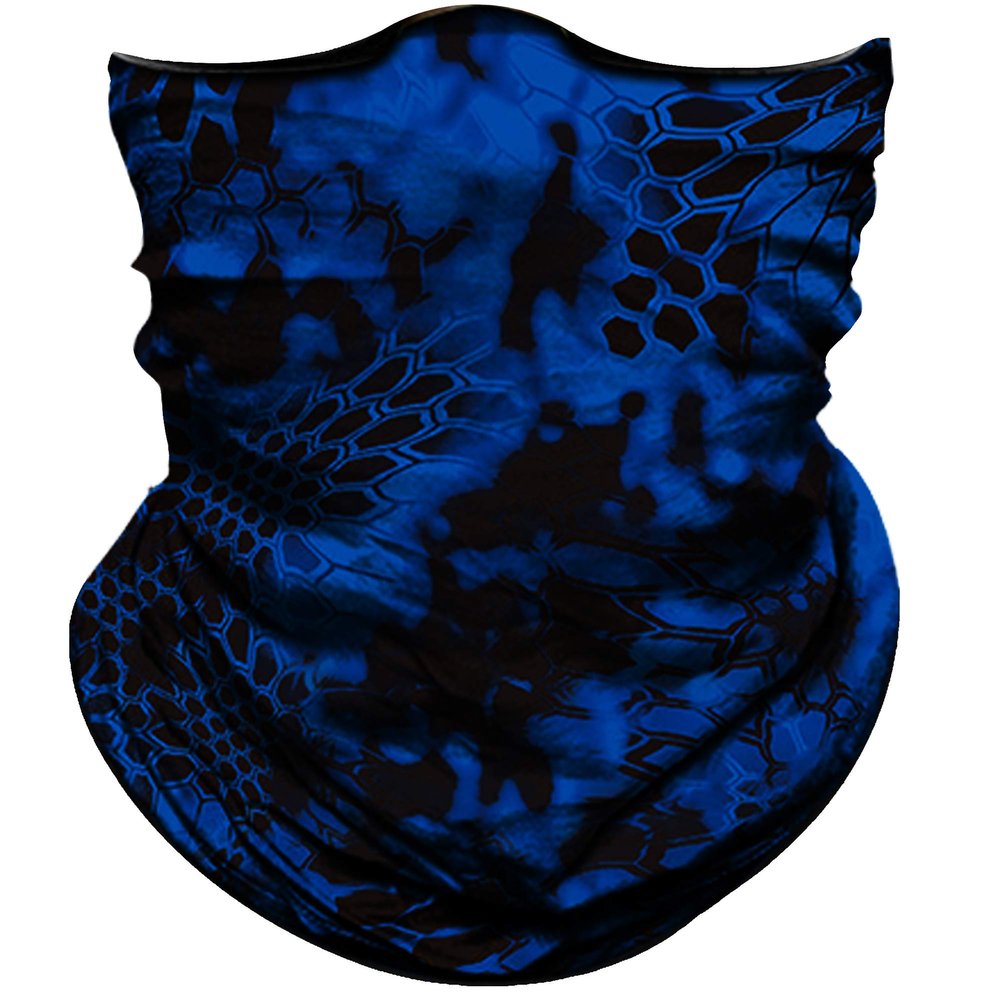 Obacle Face Mask for Sun Dust Wind Protection Breathable Seamless Face Mask Headband Bandana for Men Women Thin Neck Gaiter for Motorcycle Fishing Hunting Outdoor (Python Skin Deep Blue Black)