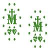2 Pack - Miraculous Medal of Virgin Mary - Catholic Church | Car Decal Vinyl Sticker Graphics | 4 Inches Wide by 5.5 Inches Height HGC1573A.061 Green view 1