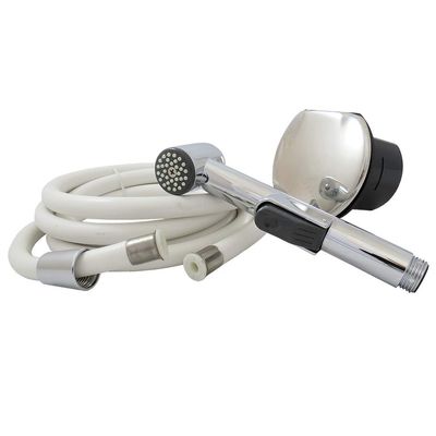 Manufacturers' Select ITC Stainless Steel Transom Shower - Marine Wash Down Shower with 8' Nylon Hose and Chromed Plastic Sprayer 97014DSSNH (8' Nylon Hose, Chrome Plastic Sprayer) (X00298JW9H)