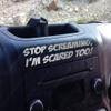 Stop Screaming I'm Scared Too! Funny Dash Stickter fits Jeep Wrangler JK JKU Decals (Metallic Silver) view 1
