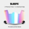 SLEEFS Football Helmet Visor [Bifrost Rainbow] - Tinted Professional Football Visor/Shield - Fits Youth & Adult Helmets - Includes Quick Visor Clips + Microfiber Travel Bag view 3
