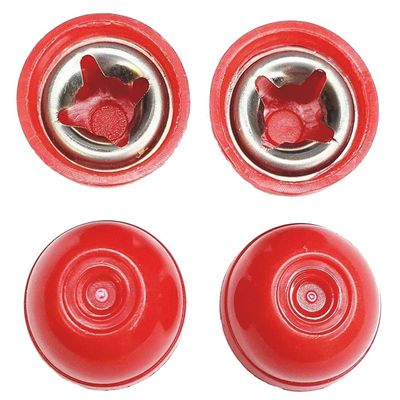 Quadrapoint Hub Cap Cover Replacement Compatible with Popular Red Wagon Brand for Classic Infant/Baby Walker Wagon and Other Walkers - fits 1/4 Inch Axle Diameter, Red 4-pk