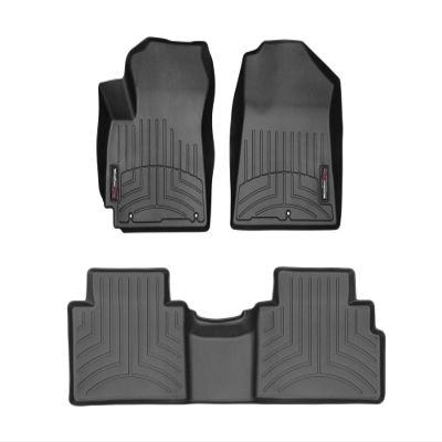 WeatherTech Custom Fit FloorLiners for Kia Soul - 1st & 2nd Row (441523-1-2), Black