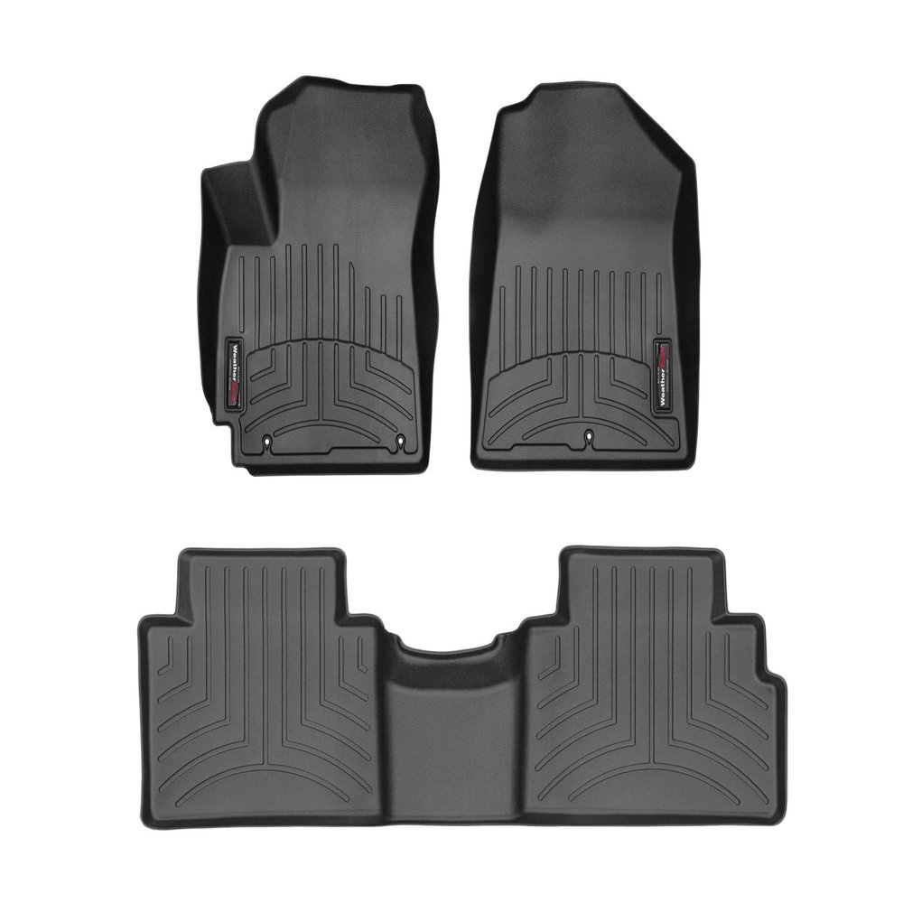 WeatherTech Custom Fit FloorLiners for Kia Soul - 1st & 2nd Row (441523-1-2), Black
