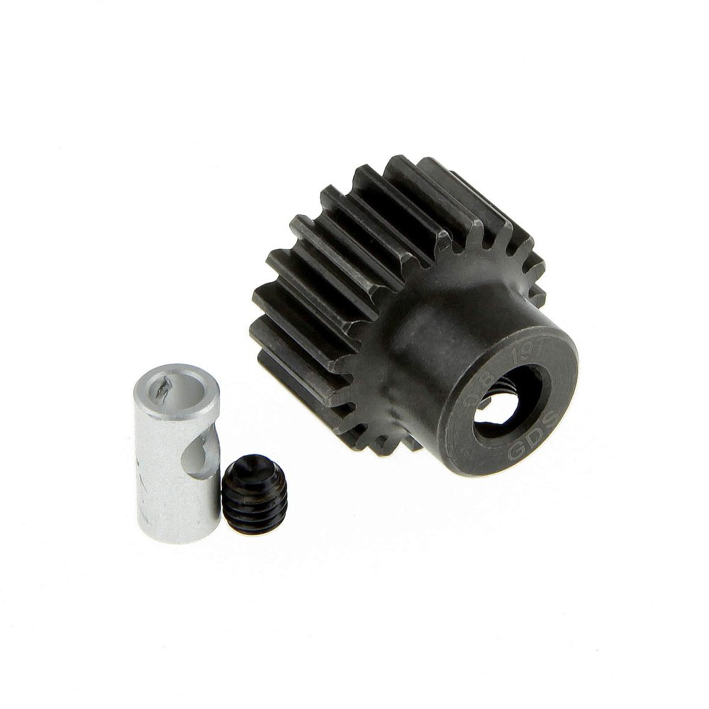 GDS Racing M0.8 Steel Pinion Gear for 1/8"(3.175mm) and 5mm Shaft (19T)